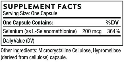 Thorne Selenium - 200 mcg Selenium Supplement for Antioxidant Support - 60 Capsules Thorne