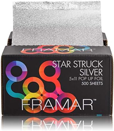 Framar Back in Black Pop Up Hair Foil, Aluminum Foil Sheets, Hair Foils for Highlighting - 500 Foil Sheets FRAMAR