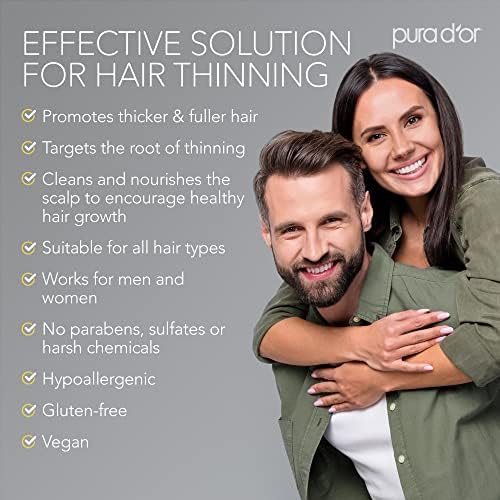 PURA D'OR Advanced Therapy Biotin Shampoo & Conditioner Hair Care Set For Hair Thinning, Clinically Proven, DHT Blocker Hair Thickening Products For Women & Men, Daily Routine Shampoo, 16oz x 2 PURA D'OR