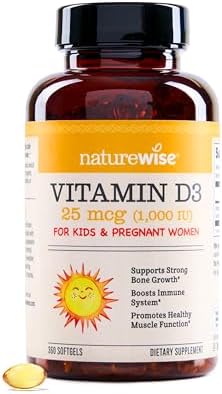 NatureWise Vitamin D3 1000iu (25 mcg) 1 Month Supply for Healthy Muscle Function, Bone Health and Immune Support, Non-GMO, Gluten Free in Cold-Pressed Olive Oil, Packaging May V, 30 Count NatureWise