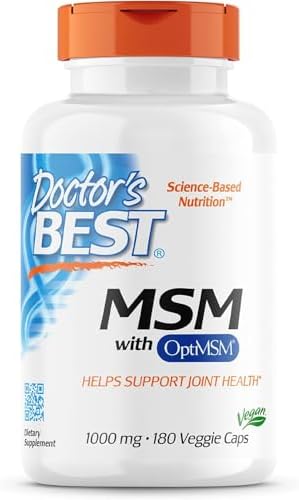 Doctor's Best MSM with OptiMSM, Joint Support, Immune System, Antioxidant and Protein-Building Role, Non-GMO, Gluten Free, 1000 mg, 180 Veggie Caps (Вегетарианские капсулы) Doctor's Best