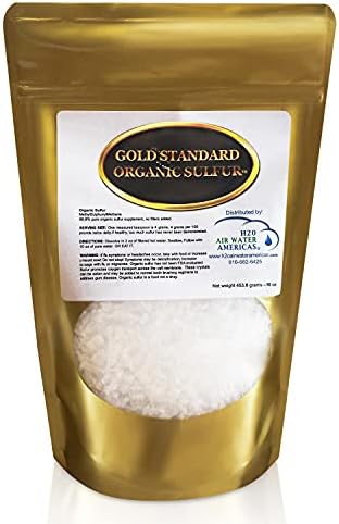 Gold Standard Organic Sulfur Crystals 1lb - 99.9% Pure MSM Crystals - Largest Granular Flakes Sulfur - 3rd Party Tested MSM Powder (Порошок) H2O Air Water Americas