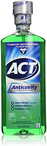 Act Anticavity Fluoride Mouthwash Mint 18 fl oz (Pack of 3)(Packaging May Vary) Act