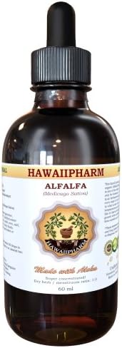 HawaiiPharm Alfalfa Liquid Extract, Organic Alfalfa (Medicago Sativa) Dried Leaf Tincture Supplement 4 oz Hawaii Pharm