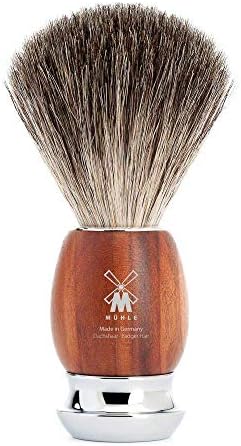 MÜHLE VIVO Brown Horn Pure Badger Shaving Brush - Luxury Shave Brush for Men, Rich Lather MÜHLE