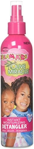 African Pride Dream Kids Olive Miracle Instant Moisture Detangler, Restores Natural Coils & Curls, Adds Moisture & Controls Frizz, 8 Oz African Pride