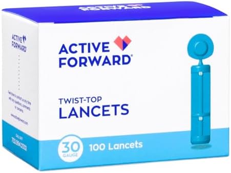 Active Forward Blood Glucose Lancets, 100 Count | 30 Gauge Ultra-Thin Needle Active Forward