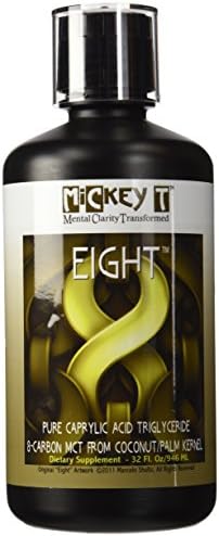 MiCkey T Eight 32oz - Pure C8 MCT Oil - Not a Blend – 100% C-8 Caprylic Acid - Keto Friendly – Vegan – Kosher - Made in USA – Non-GMO - from Coconut/Palm Kernel MiCkey T