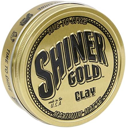 Shiner Gold Clay Pomade | Strong Hold | Matte Finish | Water-based | Coconut Scent, 3.5oz Shiner Gold Pomade