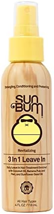 Sun Bum Revitalizing 3 in 1 Leave In Hair Conditioner, 1.5 oz, pack of 3 Sun Bum