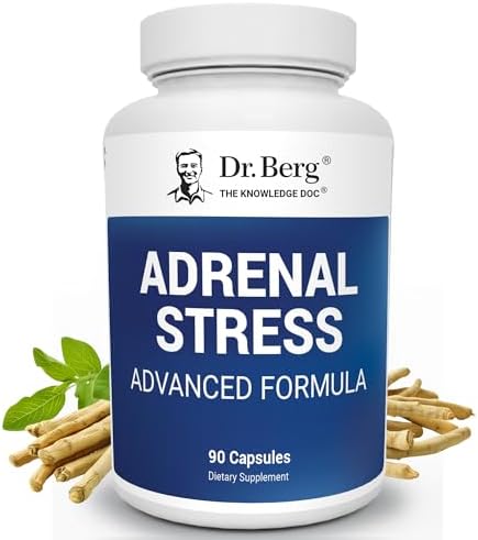 Dr. Berg’s Adrenal Stress Advanced Formula - Adrenal Support Supplements for Stress, Mood and Energy Support - Adrenal Supplements - Cortisol Manager with Ashwagandha - 90 Capsules (Капсулы) Dr. Berg Nutritionals