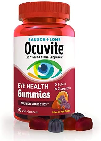 Ocuvite Vitamin & Mineral Supplement for Eye Health Adult Gummies (Жевательные конфеты), Contains Lutein & Zeaxanthin, Mixed fruit, 60 Count Ocuvite