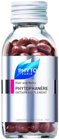 PHYTO Phytophanère 100% Natural Hair Loss Thinning Dietary Supplement, 4-Month Supply,Capsule, 120 Count (Pack of 2) Phyto