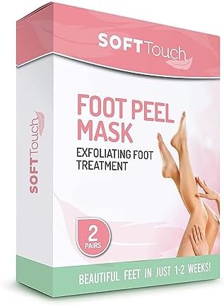 Soft Touch Foot Peel Mask - Pack of 2 Feet Peeling Masks for Dry, Cracked Heels & Calluses - Exfoliating Foot Mask Peel for Baby Soft Skin (Original) Soft Touch