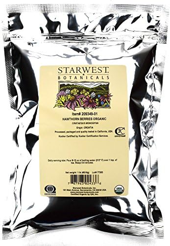 Starwest Botanicals Organic Hawthorn Berries Whole, 1 Pound Starwest Botanicals