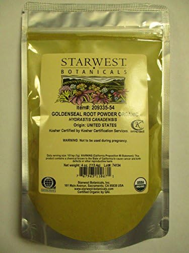 Starwest Botanicals Organic Goldenseal Root Powder (Порошок), 4 Ounces Starwest Botanicals