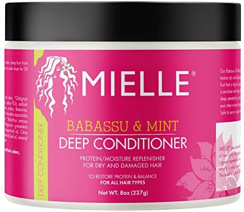 Mielle Organics Babassu & Mint Deep Conditioner with Protein, Moisturizing & Conditioning Deep Treatment, Hydrating Repair for Dry, Damaged, & Frizzy Hair, 8-Ounces Mielle Organics