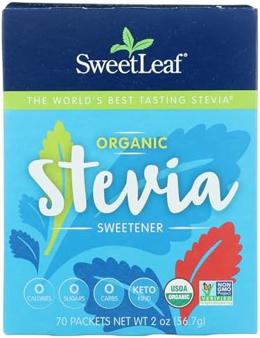 SweetLeaf Organic Stevia Sweetener, 70 Count SweetLeaf