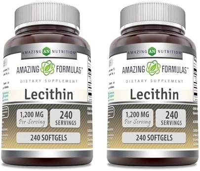 Amazing Formulas Lecithin 1200 mg Softgels (Мягкие капсулы) Supplement | High Potency | Non-GMO | Gluten Free (1 Pack, 120 Count) Amazing Nutrition