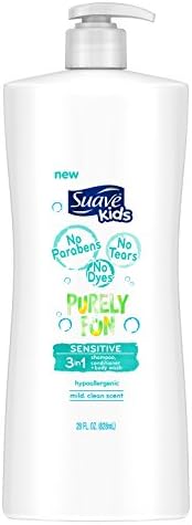 Suave Kids 3 in 1 Shampoo Conditioner Body Wash, Purely Fun Sensitive, 12 oz Suave