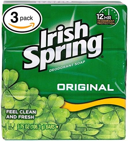 (PACK OF 3 BARS) Irish Spring ORIGINAL SCENT Bar Soap for Men& Women. 12-HOUR ODOR / DEODORANT PROTECTION! For Healthy Feeling Skin. Great for Hands, Face & Body! (3 Bars, 3.75oz Each Bar) Irish Spring