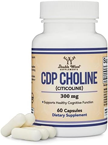 CDP Choline (Citicoline) Supplement, Pharmaceutical Grade, Third Party Tested (60 Capsules (Капсулы) 300mg) Double Wood Supplements