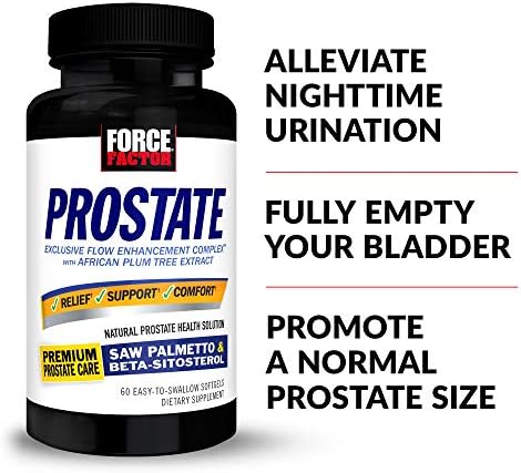 FORCE FACTOR Prostate, 3-Pack, Saw Palmetto and Beta Sitosterol Supplement for Men, Prostate Health Support, Size Support, Urinary Relief, Bladder Control, Reduce Nighttime Urination, 180 Softgels Force Factor