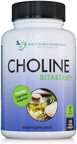 Premium Choline - 500 mg - 120 Veggie Capsules (Капсулы на растительной основе) - by DOCTOR RECOMMENDED SUPPLEMENTS - Supports Cognitive Health, Memory & More DOCTOR RECOMMENDED SUPPLEMENTS