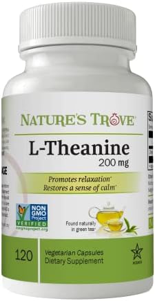 L-Theanine 200mg by Nature's Trove - 120 Vegetarian Capsules (Вегетарианские капсулы) Nature's Trove