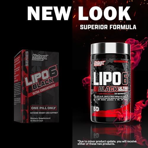 Nutrex Research Lipo-6 Black Ultra Concentrate Thermogenic Fat Burner Supplement, Increase Weight Loss, Energy & Intense Focus 120 Diet Pills Nutrex Research