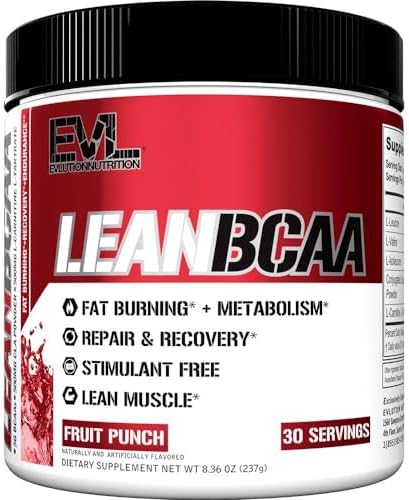 Evlution Stimulant Free Lean BCAA Powder (Порошок) Nutrition BCAAs Amino Acids Powder with CLA Carnitine and 2:1:1 Branched Chain Amino Acids Supports Muscle Recovery Fat Burn and Metabolism - Blue Raz Evlution