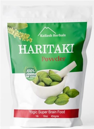 Organic Haritaki Powder USDA Certified Organic, 1 Pound - Terminalia chebula - Digestive Health - Detoxification & Rejuvenation for Vata* Kailash Herbals