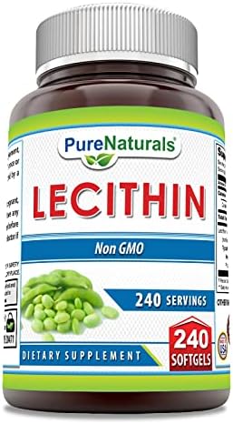 Pure Naturals Lecithin 1200 mg Softgels (Мягкие капсулы) Supplement | High Potency | Non-GMO | Gluten Free (120 Count) Pure Naturals