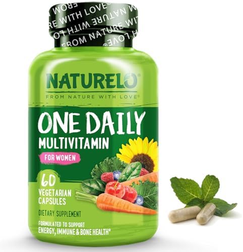 NATURELO One Daily Multivitamin for Women - Energy Support - Whole Food Supplement to Nourish Hair, Skin, Nails - Non-GMO - No Soy - Gluten Free - 60 Capsules (Капсулы) - 2 Month Supply NATURELO