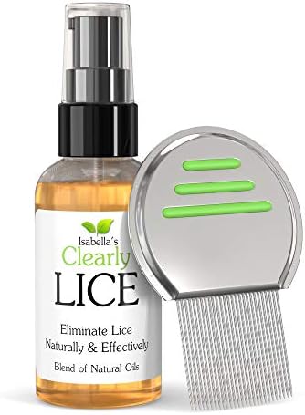 Isabella's Clearly LICE, Blend of Natural and Essential Oils | Non Toxic Scalp Oil for Lice and Nits with Metal Nit Comb (Included) | Neem, Rosemary, Cedarwood | for Adults and Kids | Made in USA Isabella's Clearly