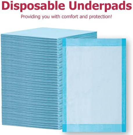 Dealmed (100 Count) Economy Absorbency Disposable Underpads 2-Ply Tissue Fill, 17" X 24” Blue, Perfect as Pet Pads Puppy Training, Medical Table Barrier, Liquid Accident, 100 Pads Dealmed