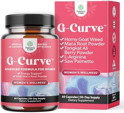 G Curve Horny Goat Weed for Women - Invigorating Feminine Blend with Maca Root for Women - Female Horny Goat Weed with Maca and Tribulus Terrestris for Women for Enhanced Energy Mood and Performance Natures Craft