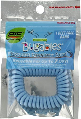 PIC Bugables Citronella Scented Coil Wristbands, Reusable and Resealable, One Size Fits All (Pack of 10) PIC