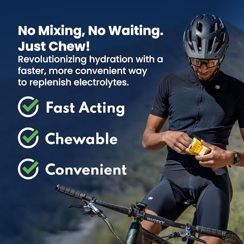 SaltStick FastChews Electrolytes - 60 Chewable Electrolyte Tablets - Lemon Lime Flavor - Salt Tablets for Running, Fast Hydration, Leg Cramps Relief - Non-GMO, Vegan, Gluten Free SaltStick