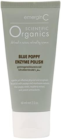 emerginC Scientific Organics Blue Poppy Enzyme Brightening Polish - Exfoliating Enzyme Face Scrub - Gently Removes Dead Skin Cells, Visibly Smoothes Texture + Tone (2 oz, 60 ml) Emergin C