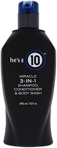 It's a 10 Haircare He's A Miracle 3-in-1 Shampoo, Conditioner and Body Wash, 10 fl Ounces It's a 10 Haircare