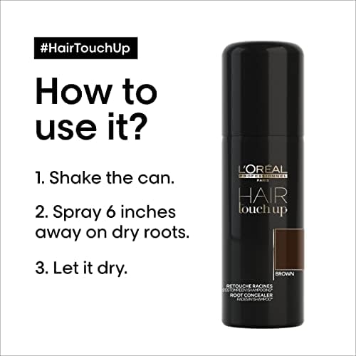 L'Oreal Professionnel Root Touch Up | Root Concealer Spray | Blends and Covers Grey Hair | Natural Results Lasting 1 Shampoo | Does Not Transfer or Smear | 2 Oz L'Oréal Professionnel