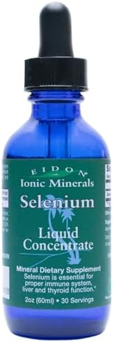 Eidon Ionic Minerals Liquid (Жидкость) Selenium, Selenium Drops (Капли), Sodium Selenate Supplement, Support Liver Health and Thyroid Function, Immune System Support, 2 oz (Унции) Eidon Ionic Minerals