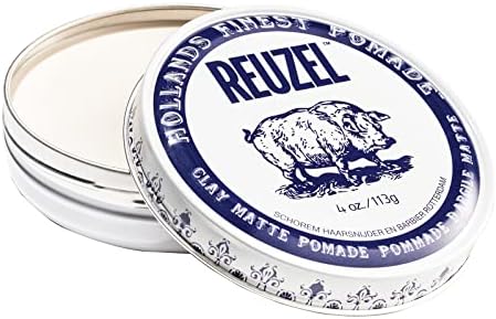 REUZEL Clay Matte Pomade, Medium All Day Hold, Water Soluble Styling, No Shine and Flake Free, Easy To Wash Out, For All Hairstyles REUZEL INC