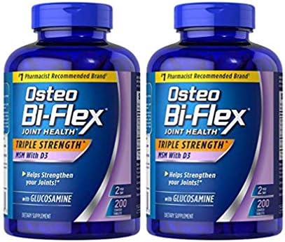 Osteo Biflex Triple Stregnth MSM Vitamin D3 200 tabs (2 Pack) Osteo Bi-Flex