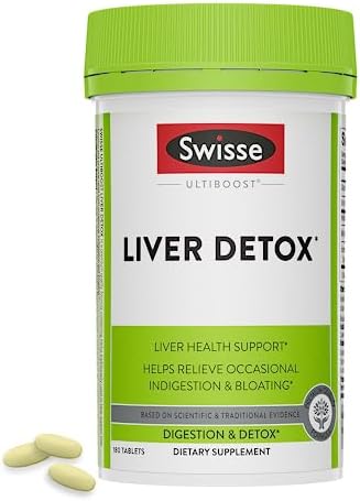 Swisse Milk Thistle Liver Cleanse Detox & Repair | Liver Supplement & Liver Support | Milk Thistle + Turmeric + Artichoke Extract | Milk Thistle Liver Detox & Fatty Liver Supplement | 180 Liver Pills Swisse