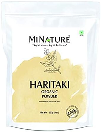 Organic Haritaki Powder(Harad) (Terminalia chebula) by mi Nature | 227g (8 oz) (1/2 lb) | Organic Herbs from India Minature