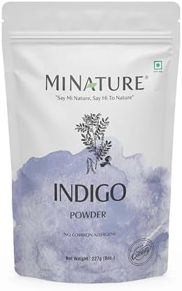 Natural Indigo Powder - 114g (4 oz) -Indigofera Tinctoria, Rajasthani Indigo Powder for hair dye, Natural hair color by mi nature Minature