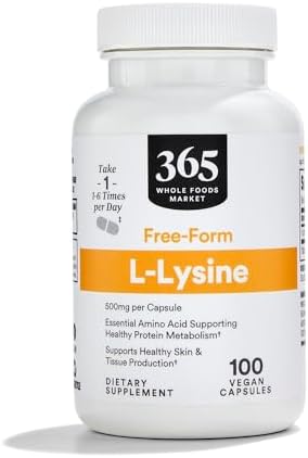 365 By Whole Foods Market, L Lysine 500 Mg Vegetable Capsules, 100 Count 365 by Whole Foods Market