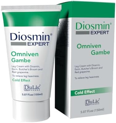 Dulàc - Varicose Veins Treatment for Legs, Cream for Circulation and Spider Veins, Cooling Effect Diosmin and Horse Chestnut Cream for Leg Swelling Relief - Omniven Gambe Relaxing Leg Cream 5.07 Fl Oz DULÀC FARMACEUTICI 1982